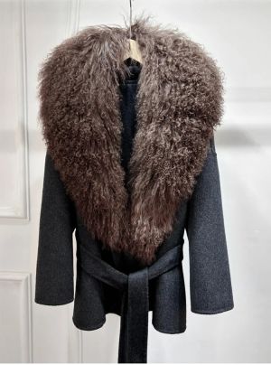  Eстествено вълнено палто от монголска овча кожа, топло вълнено, от кашмир