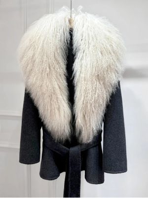  Eстествено вълнено палто от монголска овча кожа, топло вълнено, от кашмир