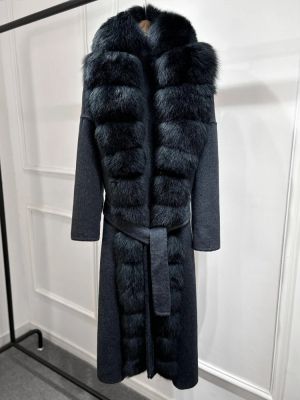 Дамско яке- кашмирена вълна с естествен косъм лисица, есенно-зимно