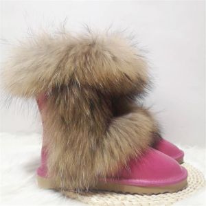 Елегантни дамски боти с естествен косъм лисица