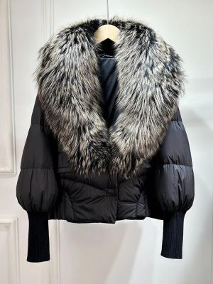 Зимно яке с яка от естествен косъм лисица 