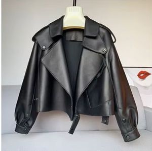 Дамско кожено яке от истинска овча кожа