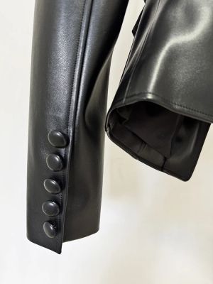 Дамско кожено вталено яке с колан