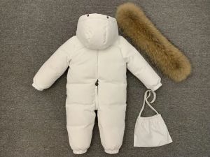 Детски зимен гащеризон с гъши пух и с качулка естествен пух