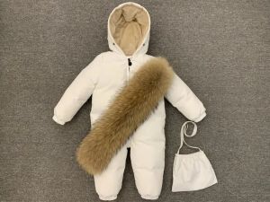 Детски зимен гащеризон с гъши пух и с качулка естествен пух