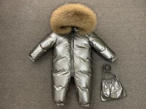 Детски зимен гащеризон с гъши пух и с качулка естествен пух
