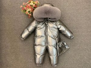 Детски зимен гащеризон с гъши пух и с качулка естествен пух