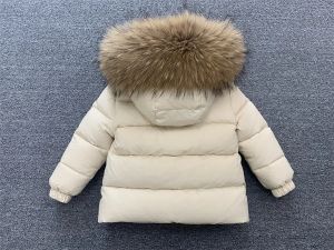 Детскo зимнo яке с гъши пух и качулка естествен косъм