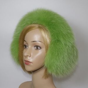 Зимни дамски ушанки от естествен косъм лисица