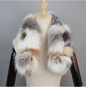 Дамски шал от естествен косъм лисица