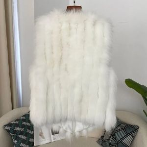 Дамски елек без ръкави от естествен косъм лисица