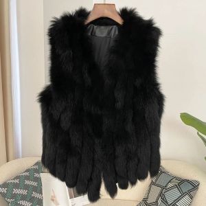 Дамски елек без ръкави от естествен косъм лисица