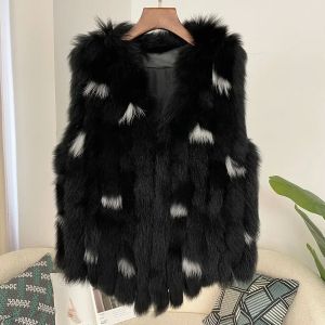 Дамски елек без ръкави от естествен косъм лисица