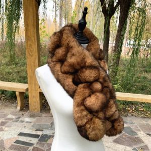 Дамски плетен шал от естествен косъм заек