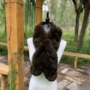 Дамски плетен шал от естествен косъм заек