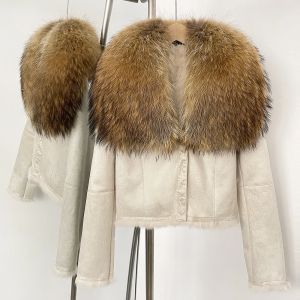 Зимно велурено палто с яка от естествен косъм лисица 