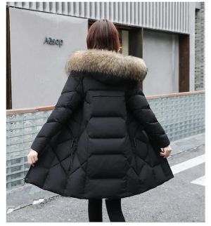  Зимно яке с яка и пух естествен косъм лисица