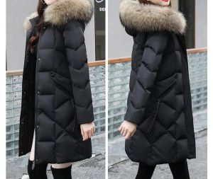  Зимно яке с яка и пух естествен косъм лисица